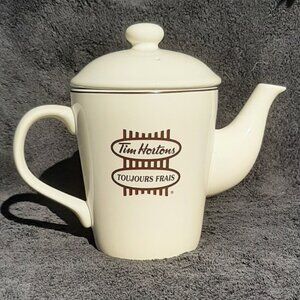 Tim Hortons 2 Cup Tea Pot White Always Fresh No Box
